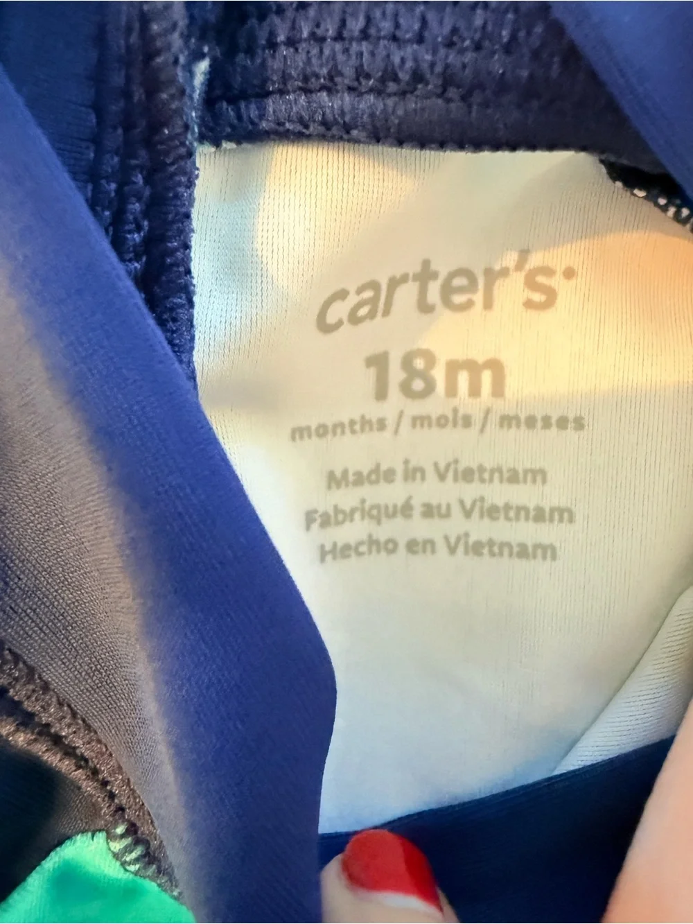 CARTER’S | Navy & Teal Striped Rashguard Swimsuit